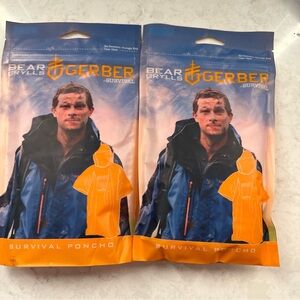 Lot of 2 Bear Grylls Gerber Survival Poncho Outdoor Protection Camping Safety‎